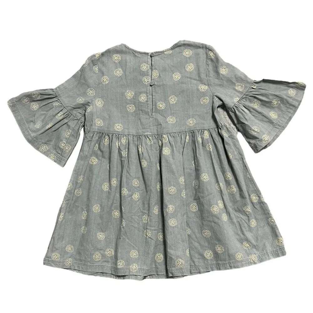 Rylee + Cru 8-9Y Sand Dollar Print Bell Sleeve Dress